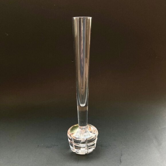 VTG Atlantis Full Lead Crystal Hand Blown & Cut 8"H Conical Bud Vase Portugal - Picture 5 of 13